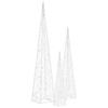 LED Light Cone Set Acrylic Decoration Blue 30 45 60 Cm