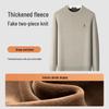 MONTAGUT Men's Winter Plush Lined Round Neck Knit Sweater