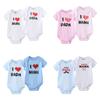 KIDDIEZOOM 2 шт. I Love Papa Mama боди для новорожденных мальчиков и девочек мягкая 100% хлопок одежда для близнецов