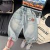 Boys' Pants Spring and Autumn Children's Jeans Fashionable and Simple Straight Leg Pants Baby Pants, Trendy