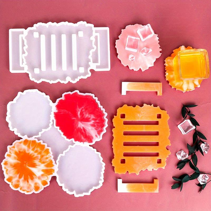 1 шт., 4 в 1 форма, форма для подставки под стакан, форма для подноса под стакан из эпоксидной смолы, форма для пещеры из кристалла оникса, украшение для дома и офиса, набор