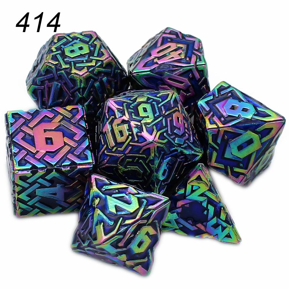 Solid Polyhedral Dice for Role Playing Game, Metal Dice, D & D, DND, Rpg, Rol, Pathfinder Board Game, New Style, 7Pcs, 2023