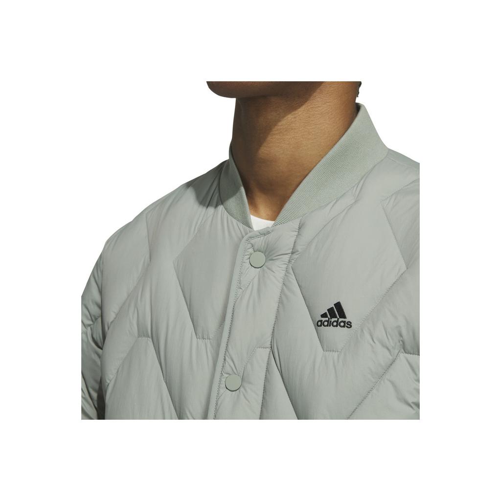 Adidas Solid Color Logo Outdoor Warm-Up Training Casual Down Jacket Unisex Outerwear Green Grey IW0776