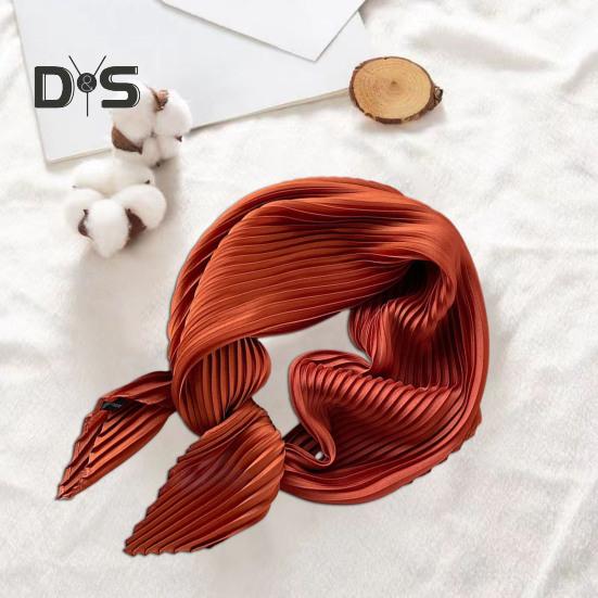 Women Pleated Scarf Solid Color Lightweight Breathable Scarf Soft Comfortable All-Season Shawl Scarf Everyday Wear