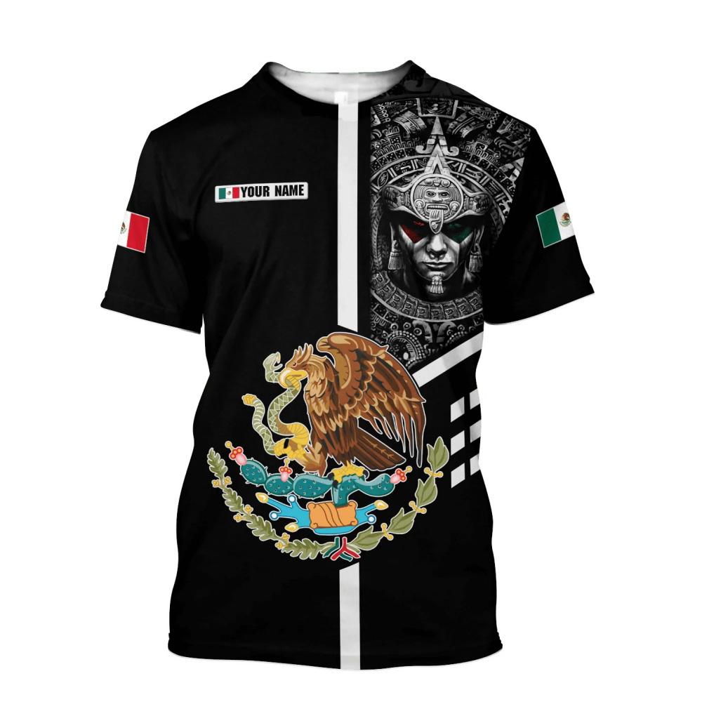 Летние мужские футболки с круглым вырезом и принтом национального флага Мексики, повседневный пуловер большого размера с короткими рукавами, модная уличная мужская одежда