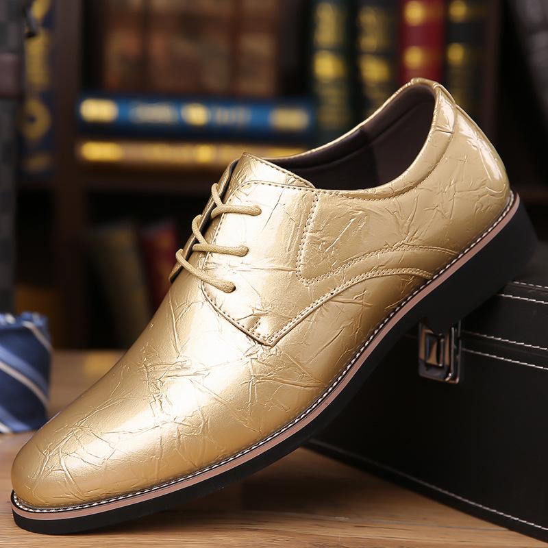 Мода 2025 Новая мода Большой размер Мужская обувь Остроносая На шнуровке Разноцветная Свадебная Деловая Вечеринка Банкет Офисная Нарядная обувь для мужчин