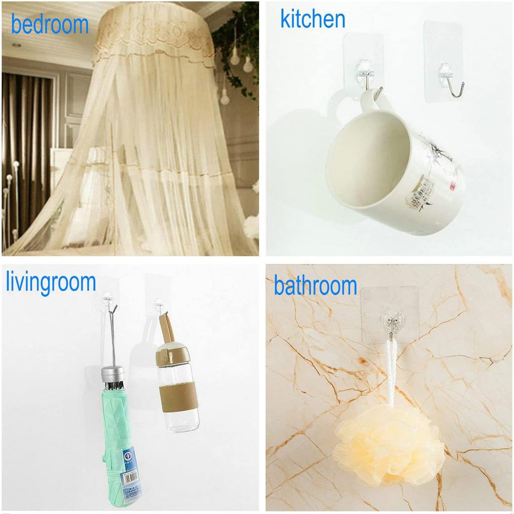 10 шт. Прозрачные самоклеящиеся крючки из нержавеющей стали, многофункциональная вешалка для хранения ключей для кухни, ванной, двери, стены