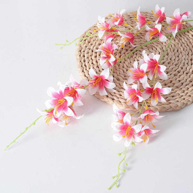 Высокая ветка лилии шелковый материал искусственные цветы для домашнего декора свадьбы