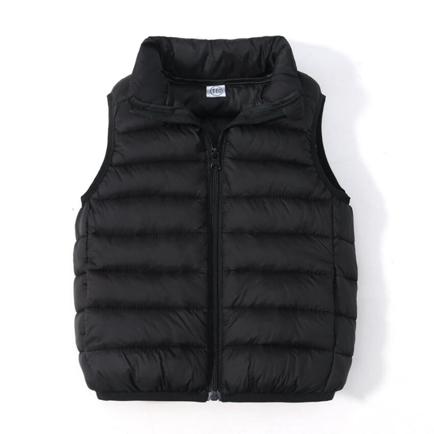 Жилет для мальчиков, зимняя легкая куртка, повседневный жилет с воротником-стойкой, детская мода, корейское пальто, осенняя одежда для девочек, жилеты