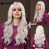 HAIRCUBE женские длинные белые светлые волнистые парики с челкой, синтетические вьющиеся парики, термостойкие парики для рождественской вечеринки