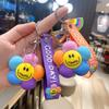 Personalized Creative Colorful Smiley Face Flower Keychain Cute Cartoon Car Key Pendant