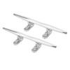 2pcs Open Base Boat Cleat 316 Stainless Steel Polished 8in Dock Cleats Tie Down for Yacht Cargo Ship Speedboat