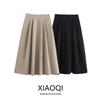 Fashion Style 2024 Fall and Winter New Women's Clothing Easiest for Match Black Casual Temperament Leisure Casual Midi Skirt Long Dress 3046702