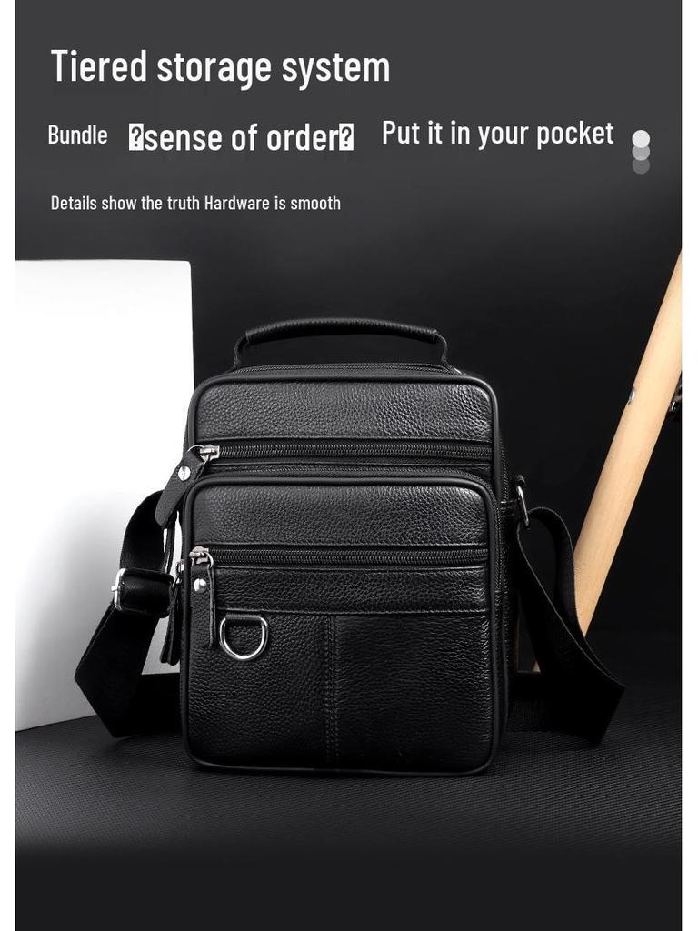 Men's Vertical Shoulder Bag: Business Casual Multi-compartment Backpack Briefcase