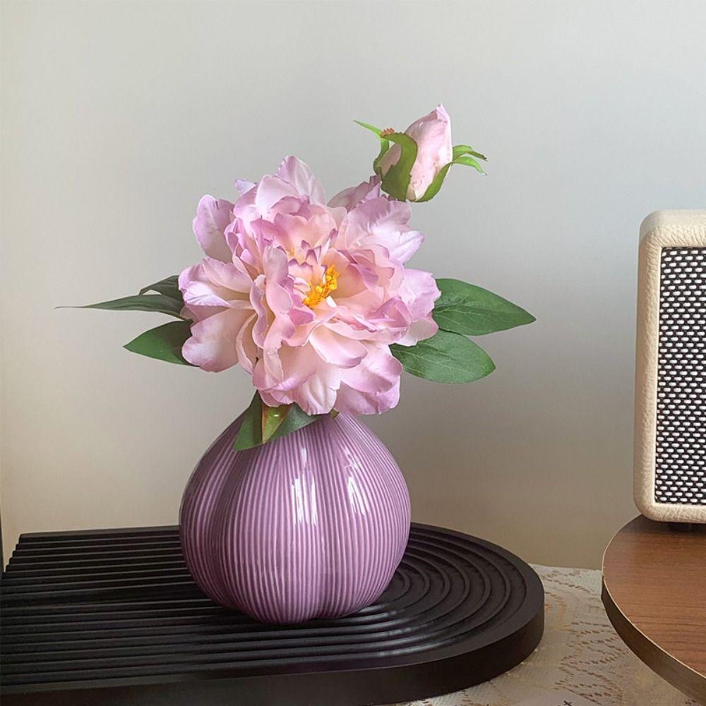 Modern Onion Ceramic Vase Minimalist Flower Pot Desktop Ornament Garlic Shape Vase Dried Flower