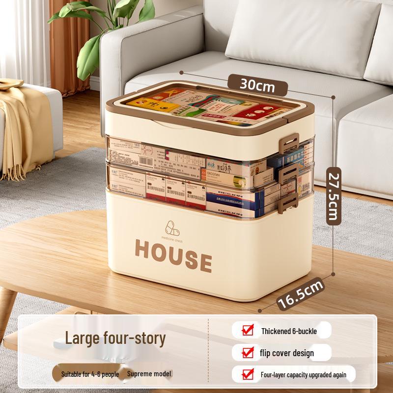 Large Multi-Layer Medicine Storage Box - Portable Family First Aid Kit