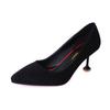 Fashion New High Heels Hair Korean Hot Selling Pointed Bow Women's High-heelled Shoes Thin Heel Flock Shallow Mouth Women Loafers