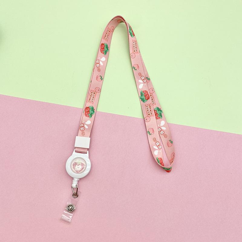 Cute Cartoon Retractable Badge Reels Lovely Animal Floral Fruit ID Card Lanyards Badge Holder Office Accessories School Supplies