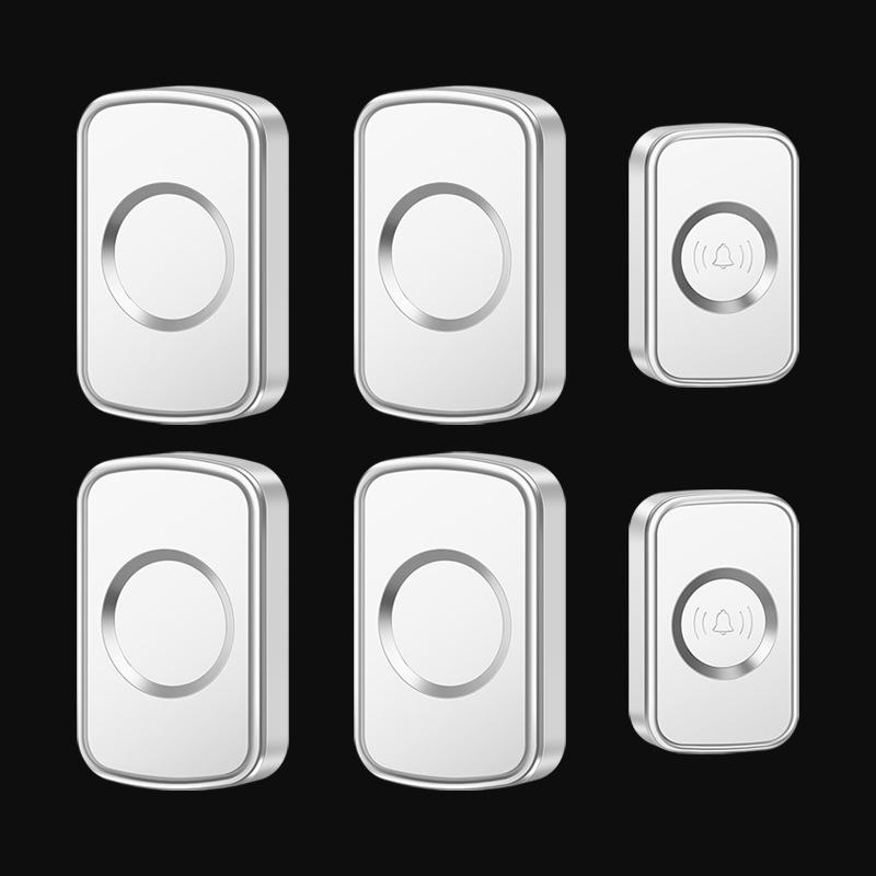 Battery-Powered Wireless Doorbell with Elderly Call Button, 2 Transmitters & 4 Receivers, No Plug Needed