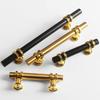 Modern Black Gold Cabinet Handles - Solid Drawer Knobs For Kitchen Furniture With Zinc Alloy Material