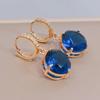 Корейские модные серьги-капли с синим цирконием для женщин, модные серьги золотого цвета, ювелирные изделия, аксессуары для вечеринок