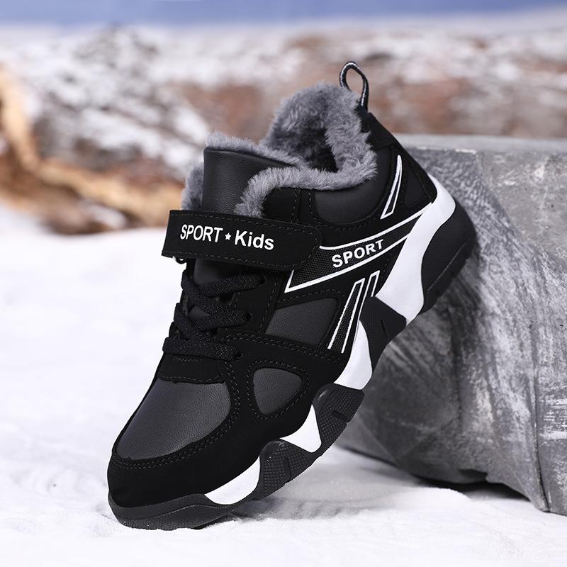 2025 Winter Children's Non-slip Waterproof Padded and Thickened Warm Shoes Children's Cotton Shoes Sneakers Shoes for Elementary School Students