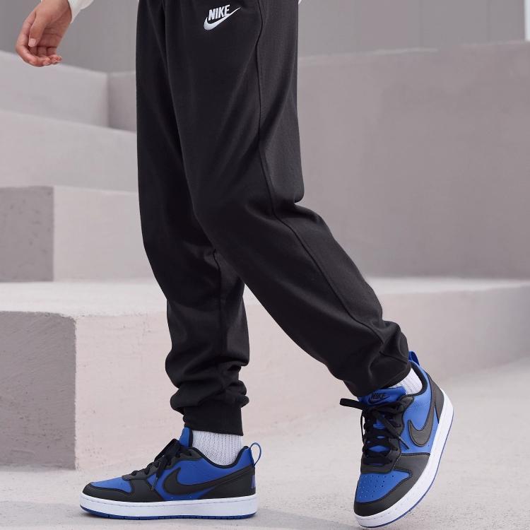 Nike Кроссовки Court Borough Low Recraft GS Game Royal Black Kids сине-белые HM6293-480