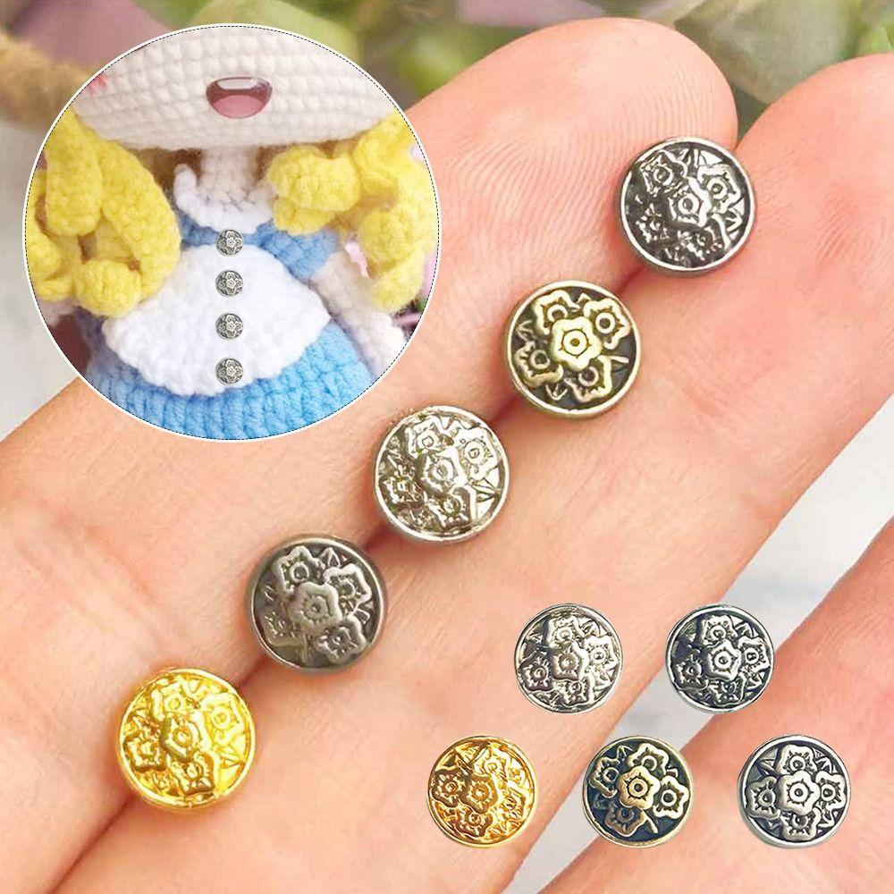 20pcs Mini Retro Ancient Buttons 7mm Doll Coat Buckle DIY Doll Clothes Accessories