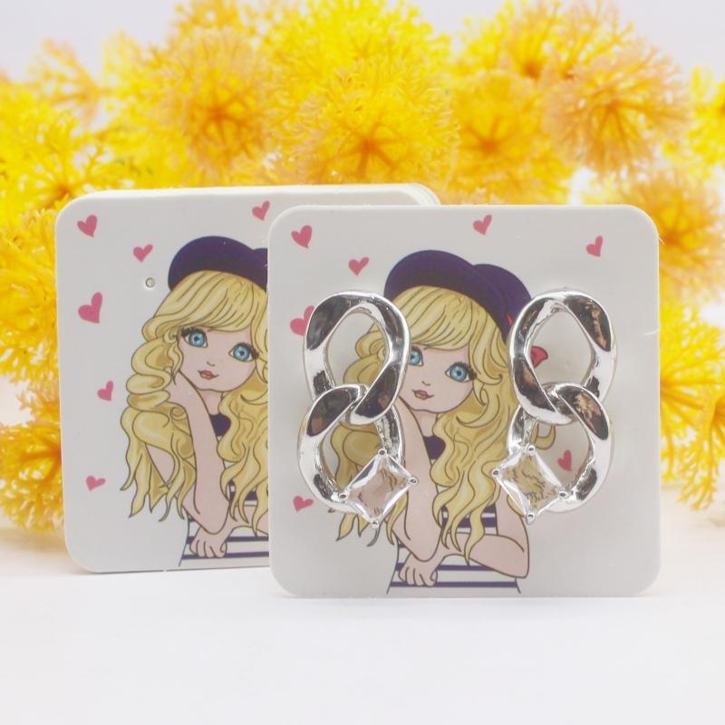 100 шт. новых цветных печатных карточек для сережек 5x5 см, упаковка украшений ручной работы