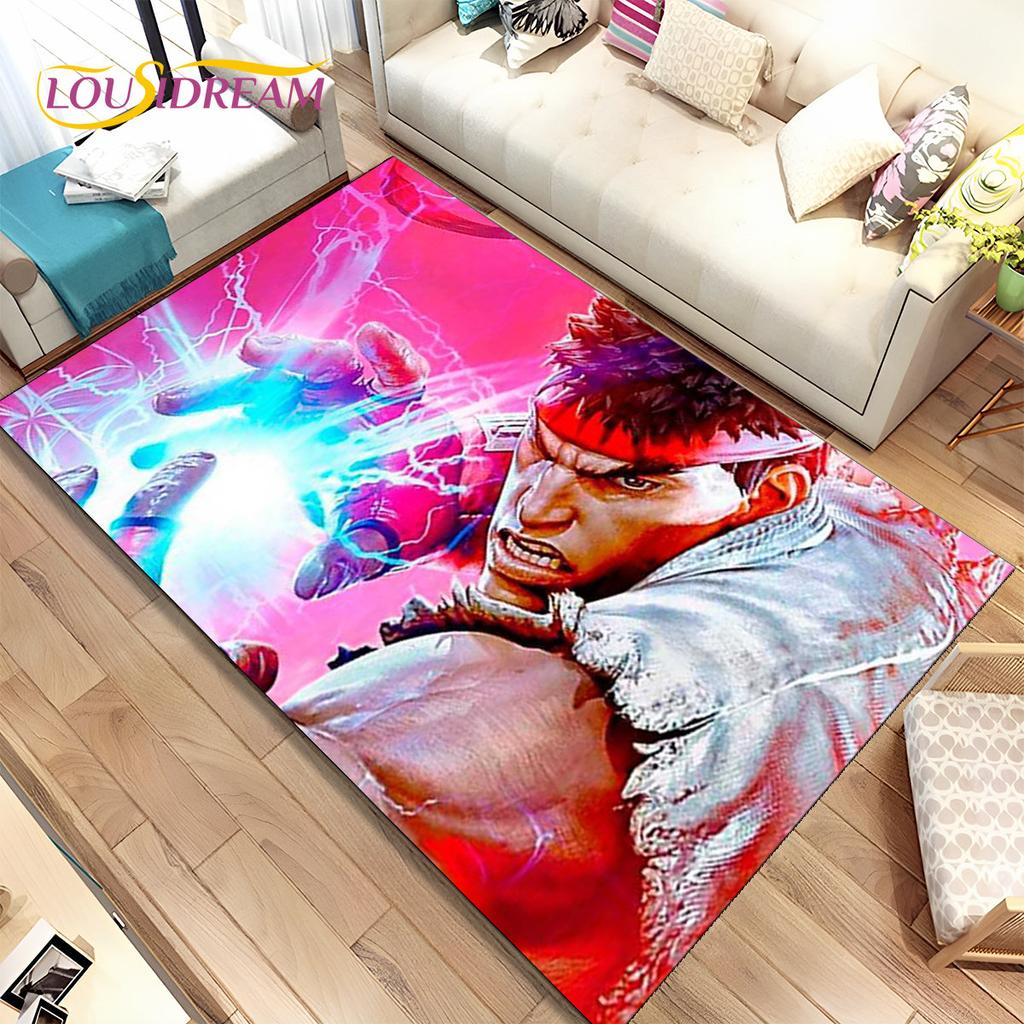 Коврик Street Fighter в стиле ретро, коврик для геймера, коврик для гостиной, спальни, диван, коврик для украшения, детский нескользящий напольный коврик