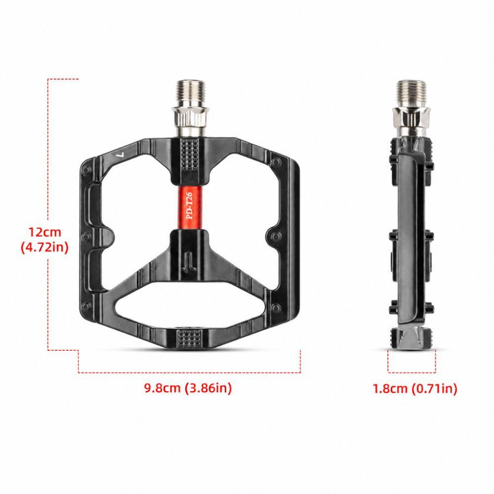 1 Pair Black and Red Bike Foot Pedal 9/16 Inch Thread Flat Bike Pedals  Cycling Upgrade