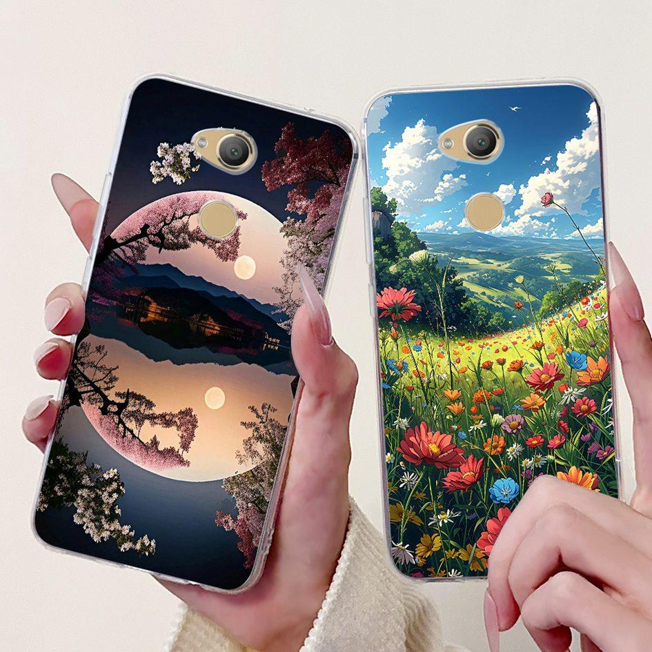 For Sony Xperia XA2 Case H3113 H3123 H3313 Cover Fashion Art Flower Painted Soft TPU Bumper on Sony Xperia XA2 Ultra H3213 Shell