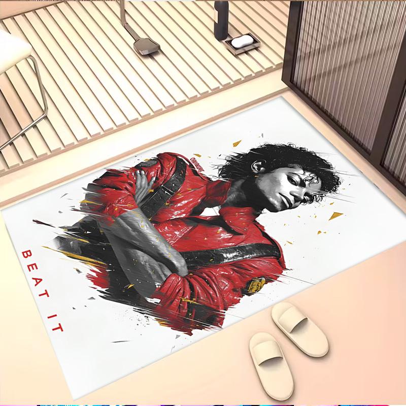 Michael Jackson Print Rug, Washable Floor Carpet, For Entryway Dorm Laundry Room Office Study, Home Decor Birthday Christmas Gift
