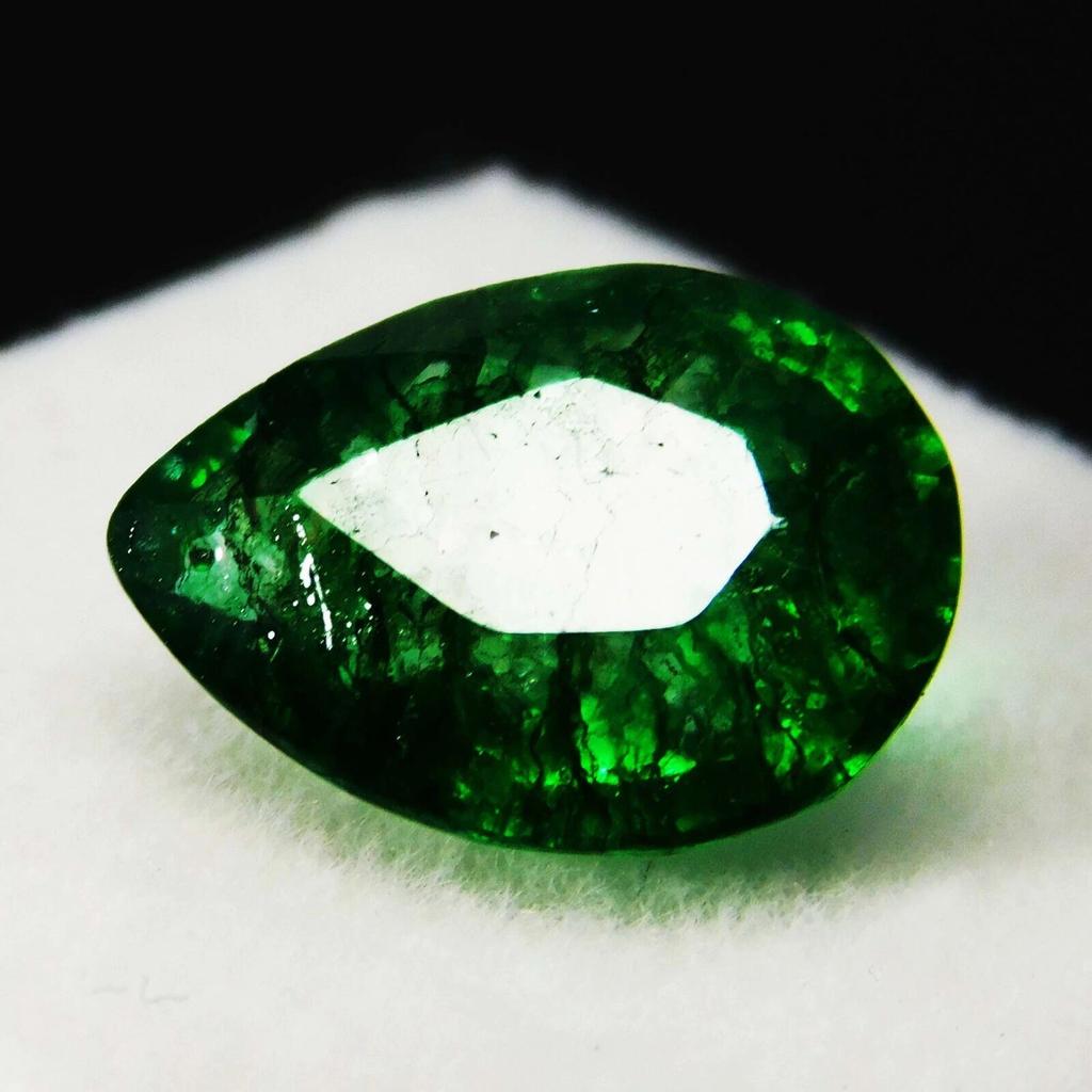 Certified Natural Green Colombian Emerald Pear Cut 9+ Ct Stunning Gemstone