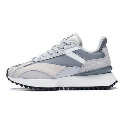 Li Ning Cargo замшевая ткань кожа амортизация нескользящие износостойкие легкие низкие спортивные повседневные туфли мужские кроссовки белые серые AGCS261-5