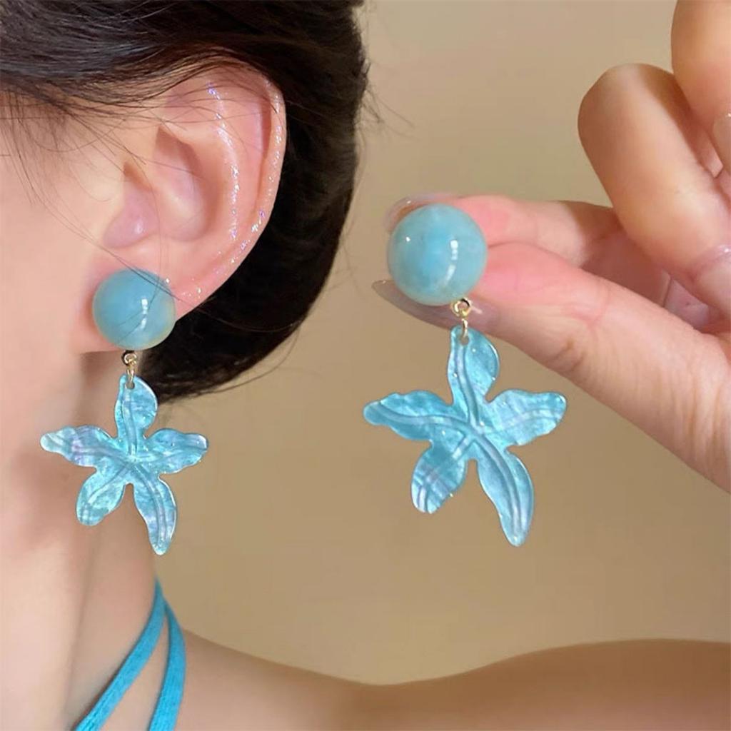 Exquisite Geometric Starfish Pendant Drop Dangle Earrings For Women Bohemia Colorful Shell Tassel Earrings Fashion Party Jewelry Gifts