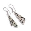Natural Dalmation Jasper Gemstone 925 Sterling Silver Jewelry Earring 1.73" T7J03