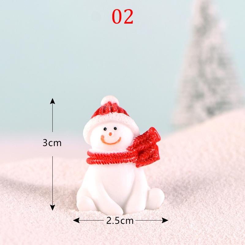 1PC Snowman Gift Miniatures Fairy Garden Decor Resin Christmas Santa Claus Christmas Tree Decoration Figurines