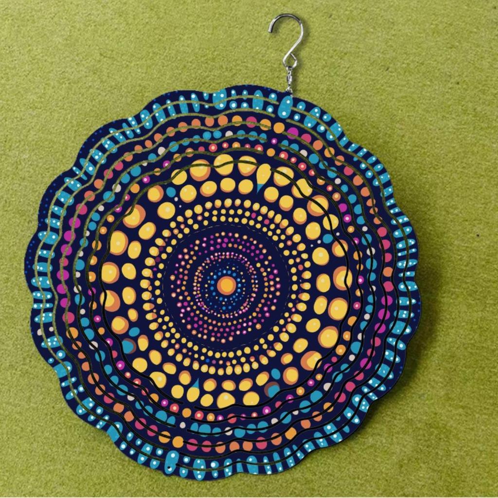 10-Inch Metal Wind Spinner | Multi-Color Reflective Garden Decor with 360° Rotating