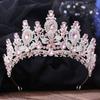 Baroque Luxury Water Drop Flower Crystal Opal Tiara For Women Wedding Girls Birthday Party Elegant Crown Hair Accessories