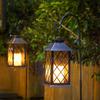 Solar Lantern Hanging Garden Outdoor Lights Flickering Flameless Candle Waterproof LED Lamp