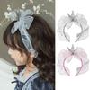 Girl Shining  Bow Children Yarn Bow Headband Mesh Crown Head Hoop