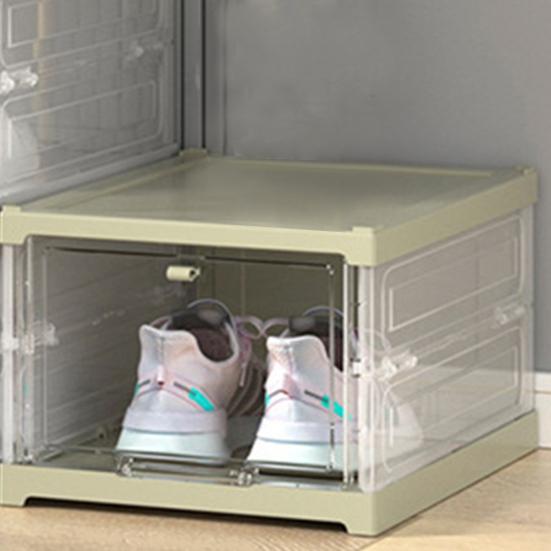Home Shoe Box Transparent Stackable Thickened Foldable Dust-proof Visible Dustproof Moisture-proof Dorm Shoe Container Shoe