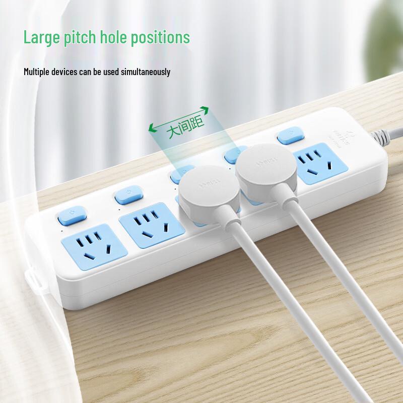 BULL GN-316 5-Outlet Power Strip with Individual Switches, 3m