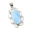 Natural Republic Larimar Gemstone 925 Solid Sterling Silver Pendant 1.75" L3R34