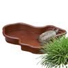 Turtle Feeding Dish Reptile Bathing Pool With Ramp And Basking Terrace Aquarium Ornament For Turtle Bearded Dragon Gecko Yard