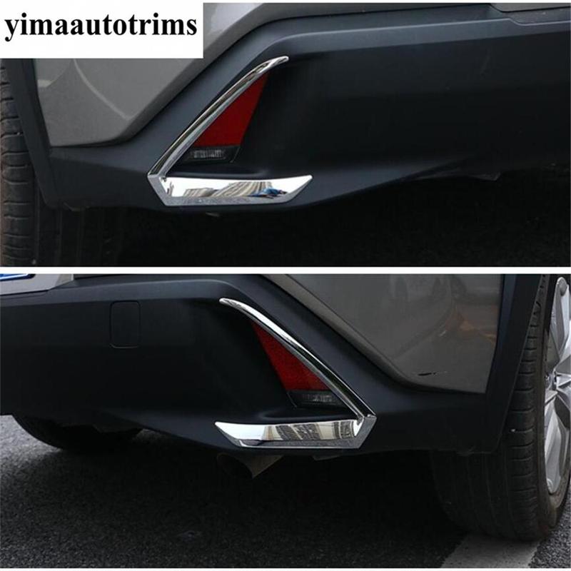For Lexus UX 200 250H  - 2024 Rear Tail Bumper Fog Lights Lamps Eyelid Eyebrow Stripes Cover Kit Trim ABS Chrome Accessories