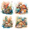 T743#Underwater World Wall Sticker Bathroom Toilet Decor Living Room Cabinet Home Decoration Decals Beautify Self Adhesive Mural