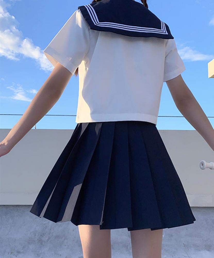 Aculldo Sailor White Short Long and White Kansai Open Cute Cosplay JK Student High School Student School Cultural Authentic Uniform Sleeve Size