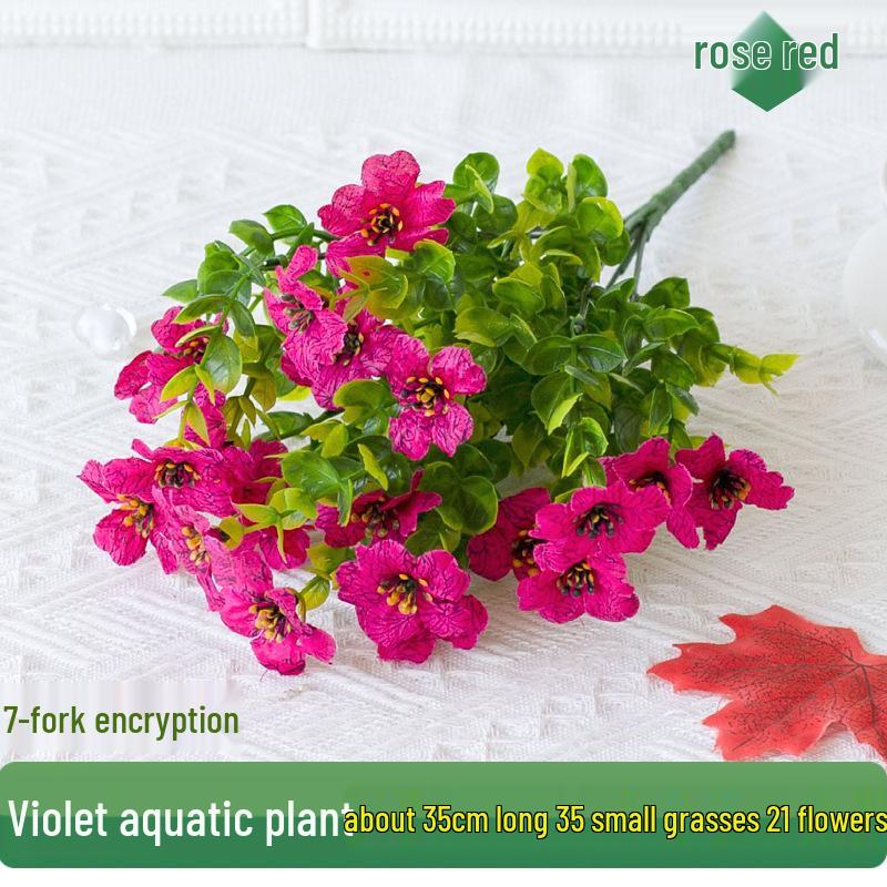 Искусственный шелковый цветок эвкалипта с 7 ветками, фиолетовый, для украшения обеденного стола